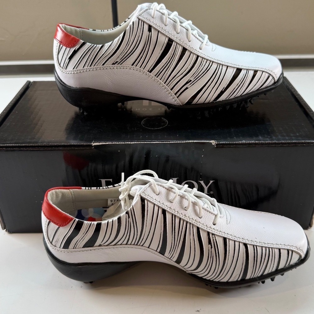 FootJoy LoPro Collection Golf Shoes Zebra Print Women's Size 6.5 New In Box